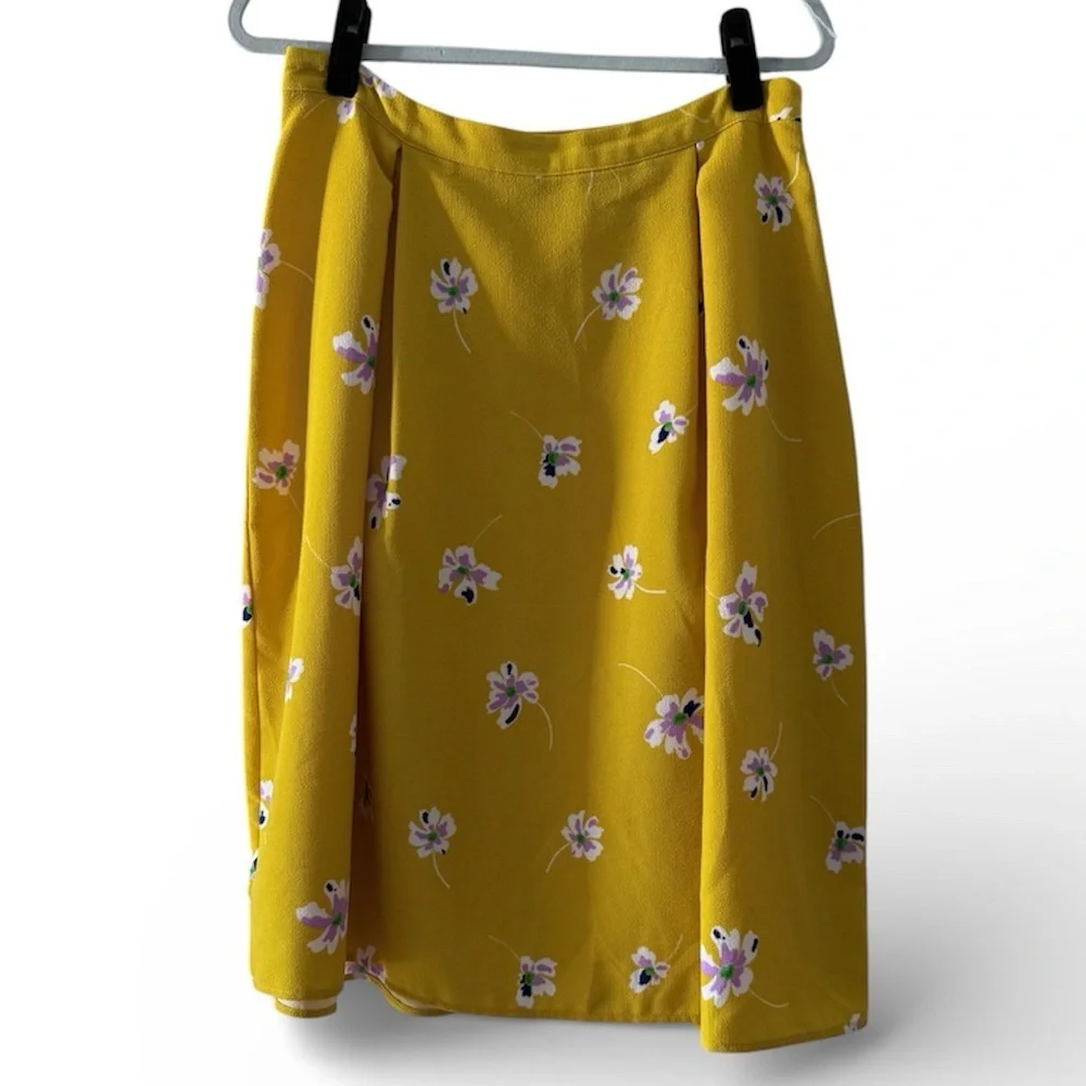 Who What Wear | Yellow Floral Midi Skirt